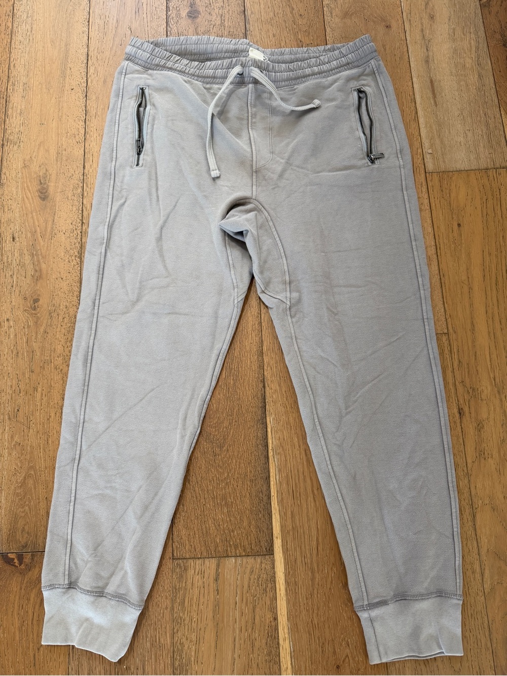 Gray Sweatpants with Zipper Pockets